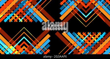 Abstract colorful background graphics template with blended multiple geometric objects Stock Vector
