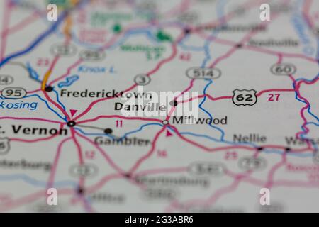 Danville Ohio USA shown on a Geography map or Road map Stock Photo