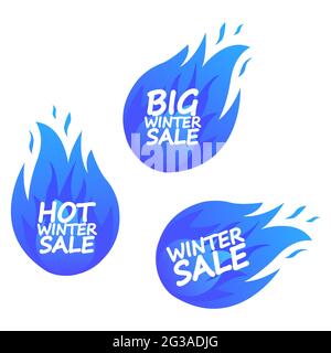 Winter sale symbols. Labels, stickers, symbols and design elements. Flat style. Vector graphics Stock Vector