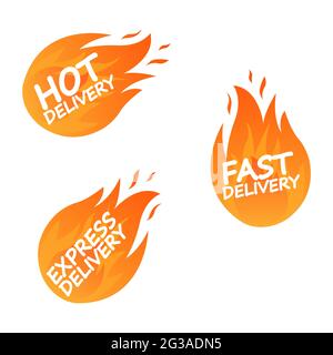 Express delivery icon for apps and website. Delivery concept. Labels, stickers, symbols and design elements. Flat design. Vector illustration Stock Vector