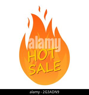 Discount or sale. Hot sales and hot offer signs. logo design, label: hot sale logo concept isolated on white.Flat style. Vector graphics Stock Vector