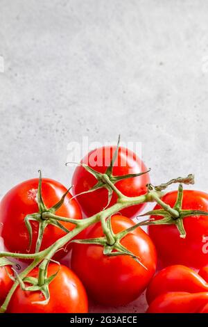 Group of Rich Ripe Red Tomatoes Isolated on a Plain Background with COPYSPACE Stock Photo