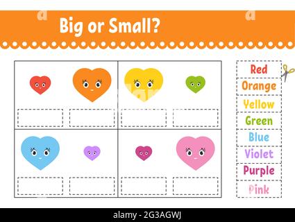 Find Big or Small, worksheet for kids Stock Vector Image & Art - Alamy