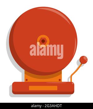Sound alarm school wall bell. Call for lesson, sound notification in higher educational institution. Vector in flat style Stock Vector