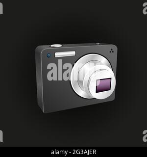 amateur camera on dark background Stock Vector