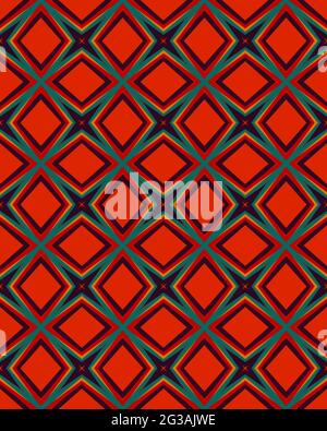Vertical red background with patterned shapes Stock Photo