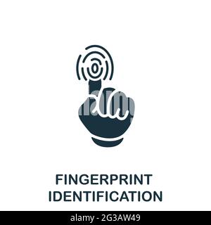 Fingerprint Identification icon. Simple creative element. Filled monochrome Fingerprint Identification icon for templates, infographics and banners Stock Vector