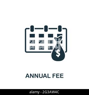 Annual Fee icon. Simple creative element. Filled monochrome Annual Fee icon for templates, infographics and banners Stock Vector