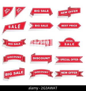 Set of promotion badge vectors isolated on white background Stock Vector