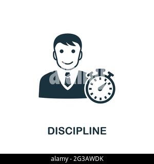 Discipline icon. Simple creative element. Filled monochrome Discipline icon for templates, infographics and banners Stock Vector