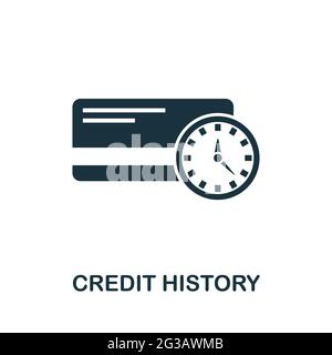 Credit History icon. Simple creative element. Filled monochrome Credit History icon for templates, infographics and banners Stock Vector