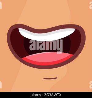 Cheerful smile for animation. Laugh. Vector illustration Stock Vector