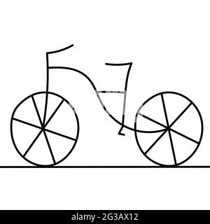 Children bicycle. Walking bike. vector illustration in doodle style. Stock Vector