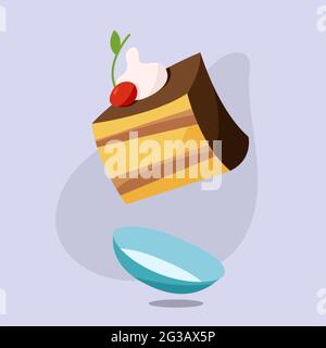 a piece of cake. Vector illustration Stock Vector