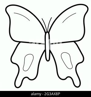 Butterfly continuous line drawing elements set isolated on white background. Vector illustration. Stock Vector