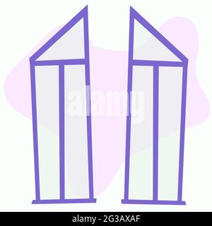 Panoramic windows for the barnhouse. Vector illustration Stock Vector