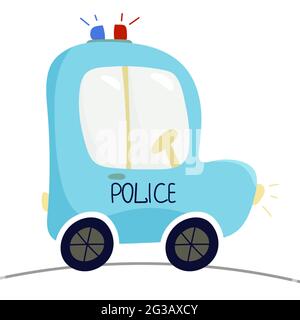Police car. Police transport. Vector illustration. Stock Vector