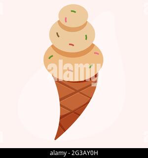 ice cream creme brulee. vector illustration Stock Vector