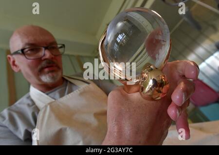 Production Of Crystal Globes By Moser Glassworks For The 55th Karlovy Vary International Film Festival Kviff