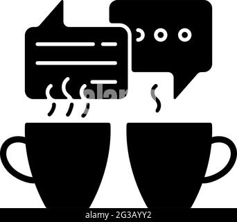 Socializing black glyph icon Stock Vector
