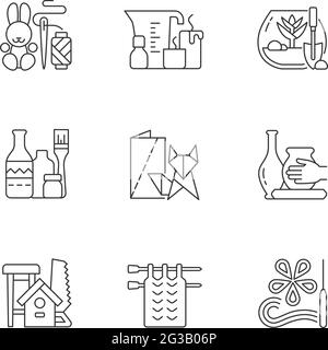 Craft line icons collection. Artisan, Handmade, DIY, Creativity, Design ...
