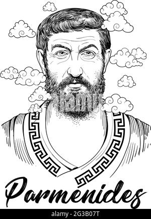 Parmenides of Elea was a pre-Socratic Greek philosopher from Elea in Magna Graecia. Vector Stock Vector