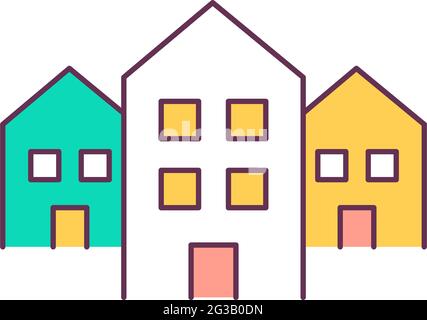 Real estate RGB color icon Stock Vector