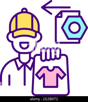 Marketplace order management RGB color icon Stock Vector