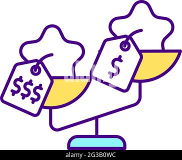 Price comparison RGB color icon Stock Vector