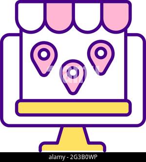 Multichannel electronic commerce RGB color icon Stock Vector
