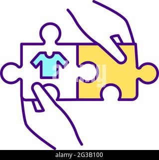 Clothing dropshipping RGB color icon Stock Vector