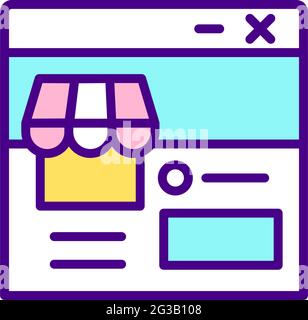 Promoting store online RGB color icon Stock Vector