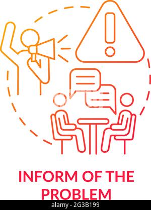 Informing about problem concept icon Stock Vector