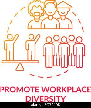 Promote workplace diversity concept icon Stock Vector