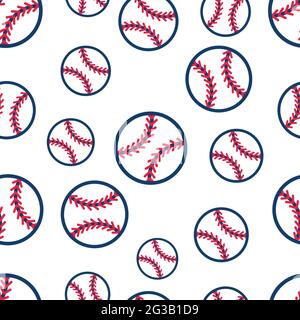 Seamless pattern with baseball softball ball graphics Stock Vector