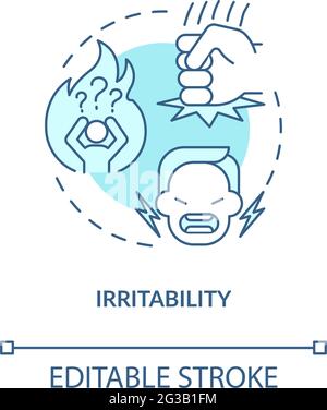 Irritability concept icon Stock Vector