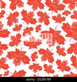 Abstract seamless pattern with Maple Leaf. Stock Vector