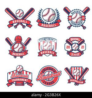 Colorful  Baseball logo and insignias collection Stock Vector