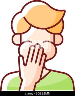 Nausea RGB color icon Stock Vector
