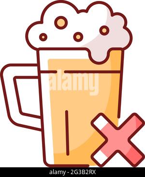Avoid alcohol RGB color icon Stock Vector