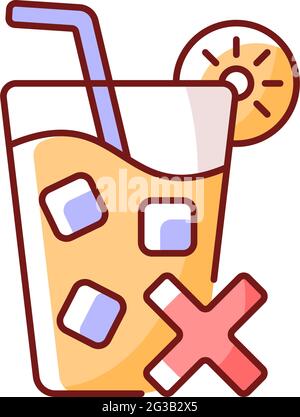 No cold drinks RGB color icon Stock Vector
