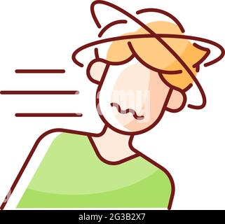 Fainting RGB color icon Stock Vector