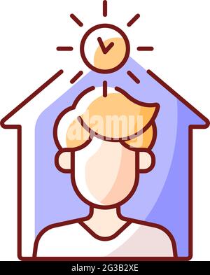 Avoid being out during day RGB color icon Stock Vector