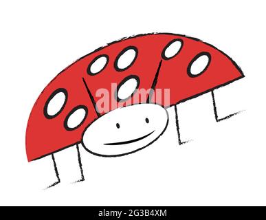 Cartoon illustration of the lady bug Stock Vector