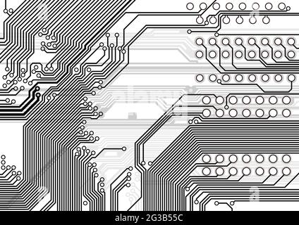 Abstract printed circuit board - technology texture Stock Vector