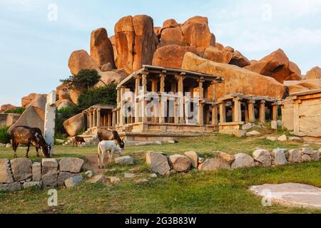 Ancient ruins of Hampi. Sule Bazaar, Hampi, Karnataka, India Stock Photo