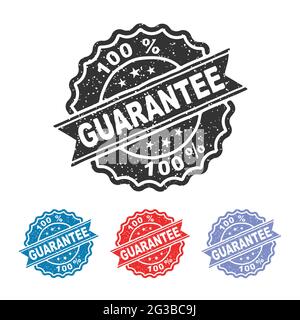 Guarantee Rubber Stamp. Guarantee Stamp Seal, Guarantee Vintage Rubber Stamp Collection Isolated on White Background Stock Vector