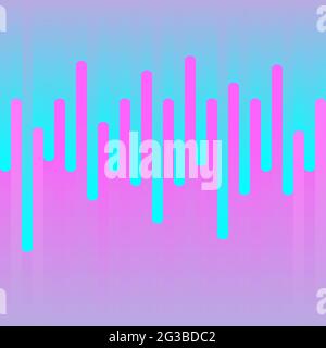 Rounded lines seamless pattern. Pink and blue gradient parallel lines. Dynamic abstract geometric shapes. Trendy Flat Vector illustration for backgrou Stock Vector