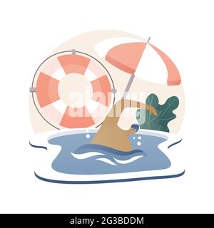 Swimming and lifesaving classes abstract concept vector illustration. Stock Vector