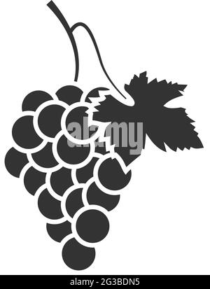 bunch of grapes symbol or icon isolated on white vector illustration Stock Vector